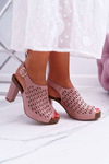 Women's Stiletto Sandals Sergio Leone SK850 Pink Farmona