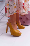 Platform Heeled Women's Sandals Yellow Lorajn