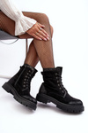 Women's Decorated Lace-up Ankle Boots Black Santelia