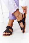 Leather Sandals With Drawstring Big Star HH274715 Black