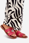 Flat Sandals With Cutouts And Decoration Fuchsia Bohalis