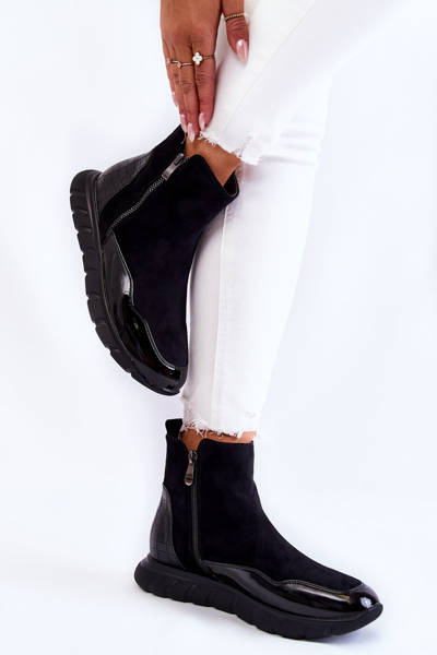 Suede Women's Sneakers Vinceza 23-10789 Black