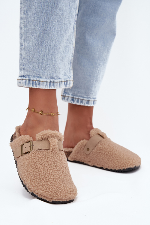 Women's slippers with sheep fur lining Beige Lorivine