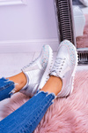 Silver Women's Sports Shoes with Sequins Lu Boo Infinitiale