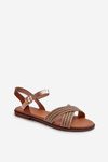 Women's Flat Sandals S.Barski MY923 Brown