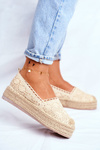 Women’s Espadrilles On Platform Beige Folk