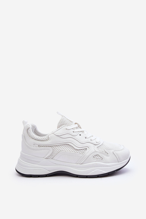 Buty Sportowe Sneakersy Damskie Platforma Białe Lomare S2211