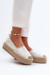 Women's White Lace Platform Espadrilles Elarose
