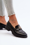 Elegant Women's Loafers with Black Gold Detail Tosisa