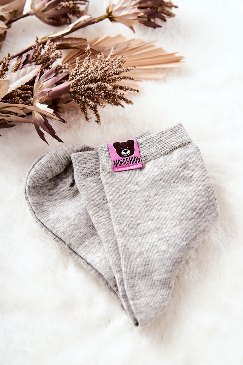 Kids' socks with teddy bear Grey