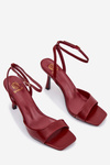 Women's high heel sandals eco leather burgundy Brisora