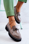 Patent Leather Shoes With Ornament Light brown Adison