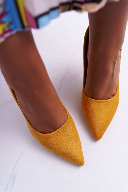 Women's Suede Yellow Yanna Stilettos