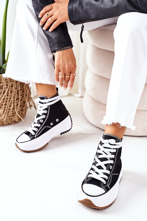 High Sneakers On A Platform Black Electric Love