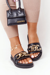 Slippers On The Platform With A Chain Black Vacation