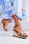 Women's Sandals On Wedge Dark Beige Veenus