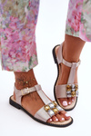 Women's SBarski Sandals with Stones KV-2775-30 Beige