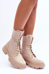 Women's Lace-up Booties Beige Marlissa