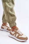 Women's Leather Sport Shoes Brown-Beige Kabama