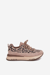 Suede Insulated Women's Sneakers on Platform Vinceza 66836 Leopard Beige
