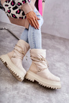Women's Snow Boots On The Platform Beige Lilou 