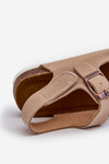 Children's sandals on a cork platform with velcro closure beige Rorria