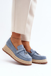Women's Moccasins with Woven Sole Blue Torresia