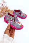 Buty Papcie Befado Wiewiórki 110P467 Szaro-Różowe