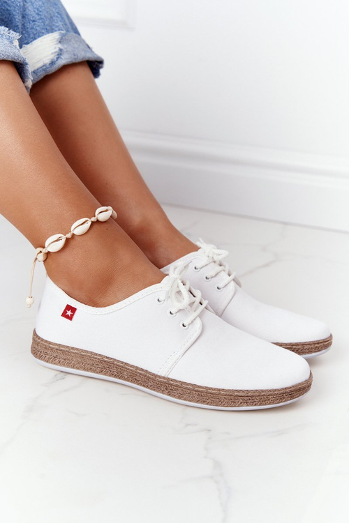 Trampki Wiązane Plecionka Big Star Białe FF276043