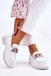 Leather Loafers With Chain GOE LL2N4038 White