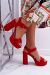 Women's Platform Stiletto Sandals Red LaMondes