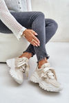 Women's Leather Sneakers Beige CheBello 4583
