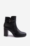 Women's Heeled Boots With Ornament Black Janeya