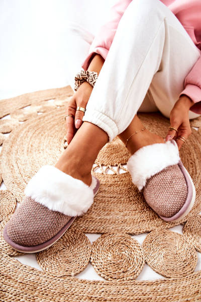 Fleece-lined Slippers Light Brown Flamarin