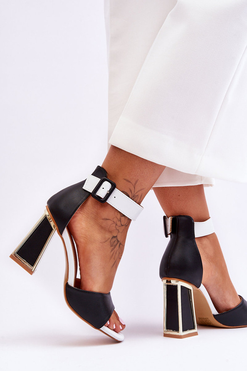 Elegant High Heel Sandals Black and white Sorel