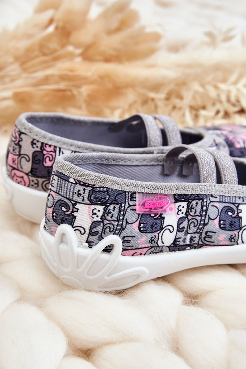 Flip-flops Ballerinas Befado Cats 116X315 Grey-Pink