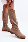 S.Barski HY66-132 Women's Beige Laced Boots