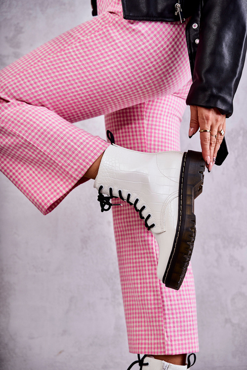 Women's Warm Snakeskin Boots White Salma