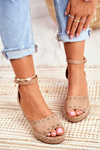 Sandals On A Braided Wedge Beige Sagittarius