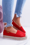 Red Suede Slip-on Espadrilles Mariako
