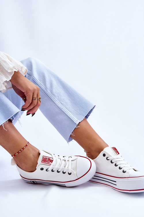 Women's Fabric Sneakers On The Big Star Platform LL274180 White