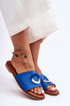 Women's Decorated Slippers Blue Sherry