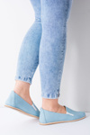 Blue Pastel Women's Fresca Leather Ballerinas