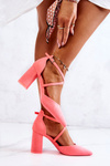 Women's Pumps On Heel Suede Neon Pink Future