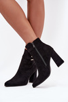 Eko Suede Ankle Boots With Heel With Decoration Black Lymall