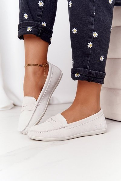 Women's Suede Moccasins Big Star HH274665 Ecru