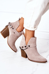 Suede Boots On A Block Heel Lewski Shoes 2880 Cappuccino