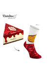 Rainbow Socks New York cheesecake with cherry 1 Pair