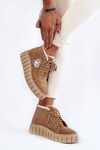 Suede Sport Shoes Tied Lewski Shoes 3252/N Beige