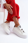 Women's platform sneakers with white embellishments Herbisa